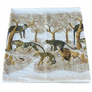 Vintage Tastemaker Big Cat Safari Pillowcase King Size 50/50 Made in USA 70s GUC